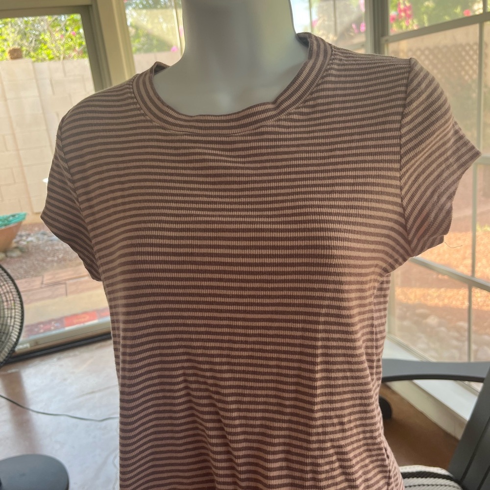 Madewell Pink and purple striped shirt